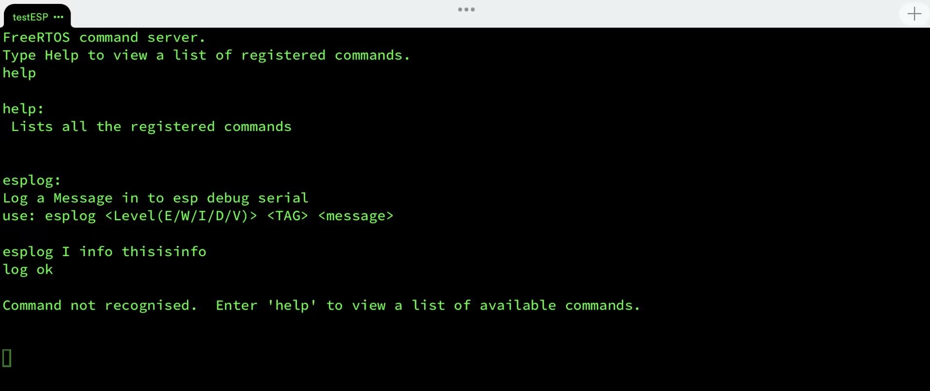 ESP32使用WIFI STA搭建TCP服务端并使用FreeRTOS_CLI制作简单命令终端